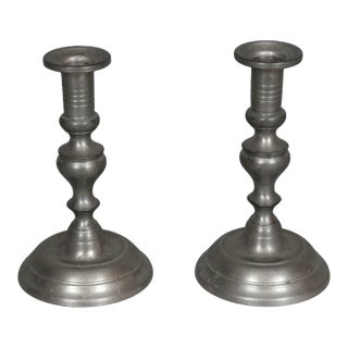 Woodbury Pewterers Candlestick Holders, a Pair For Sale