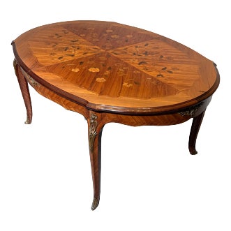Louis XV Marquetry Extendable Dining Table For Sale