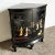 Chinese Chinese Black Lacquered and Hand Laminated Demi Lune Cabinet/Side Table For Sale - Image 3 of 9
