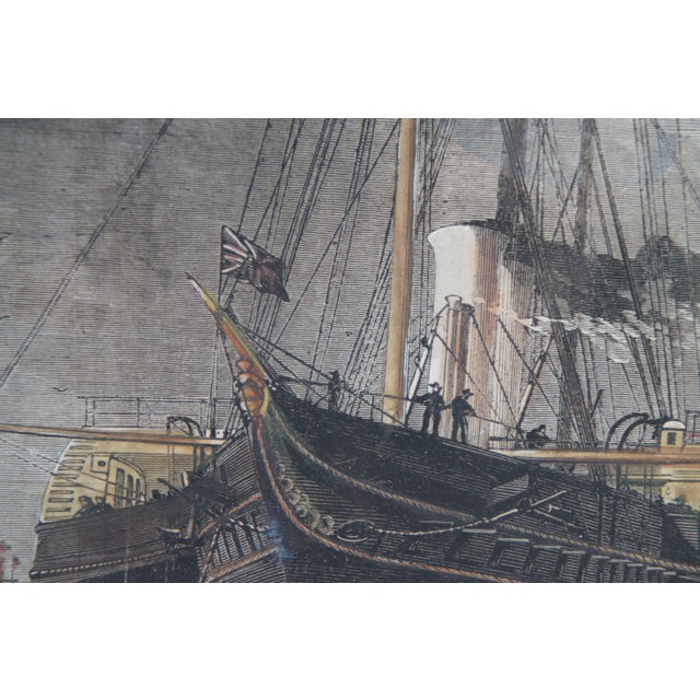 Set of 2 Smyth & Weedon Antique Nautical Maritime Galleon Ship Engravings 22" For Sale - Image 12 of 12