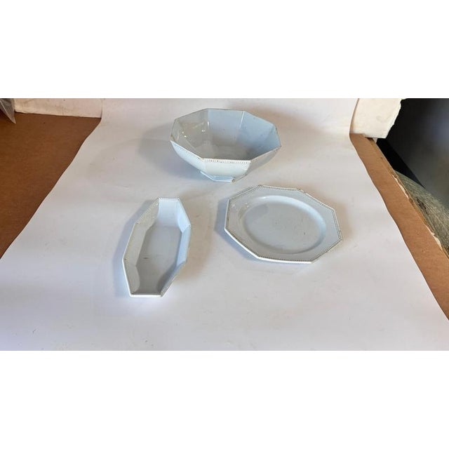 French Ceramic Tableware Set with Beads attributed to Creil Montereau, 19th Century, Set of 3 For Sale - Image 4 of 18
