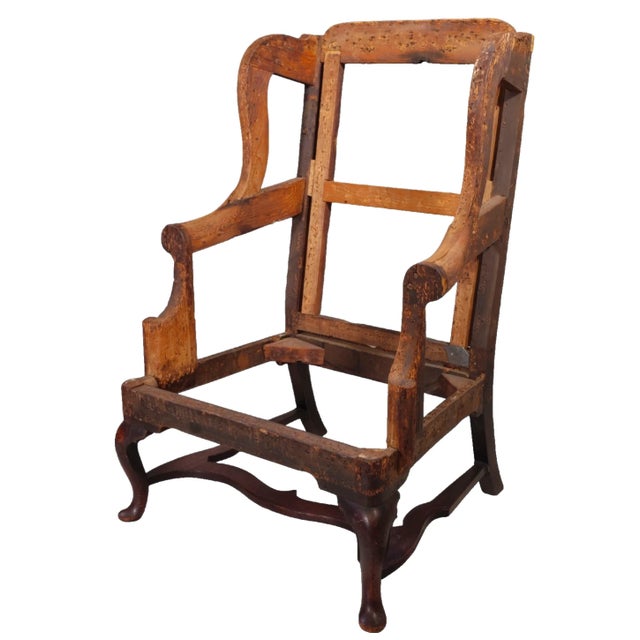 Important 18th Century Philadelphia Queen Anne Wing/Easy Chair Circa 1740 For Sale In Cleveland - Image 6 of 11