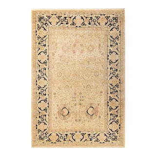 Mogul, One-of-a-Kind Hand-Knotted Area Rug in Ivory, 6' 1" x 8' 9" For Sale