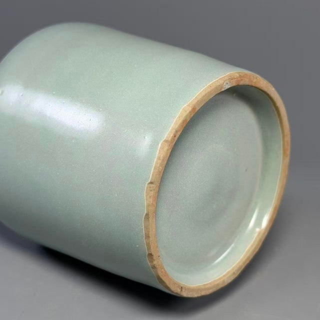 Mid-20th Century Chinese Longquan Pale Celadon Vase With Applied Fish-Shaped Handles For Sale - Image 6 of 7