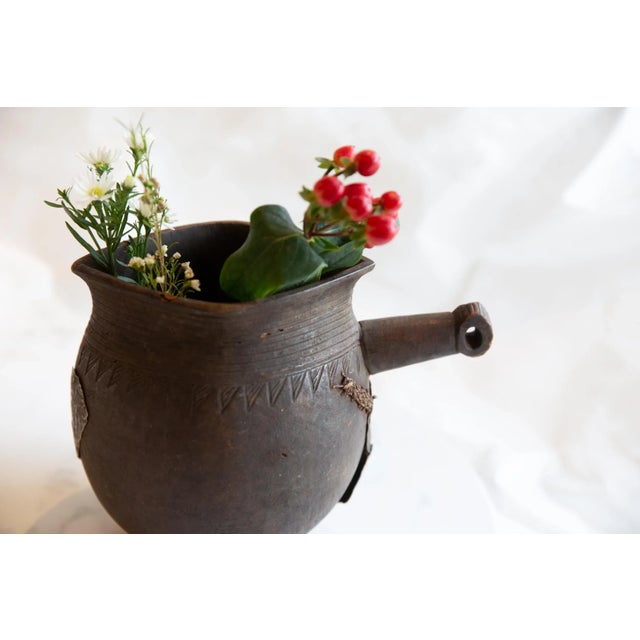 Vintage African Wooden Pitcher For Sale - Image 4 of 10