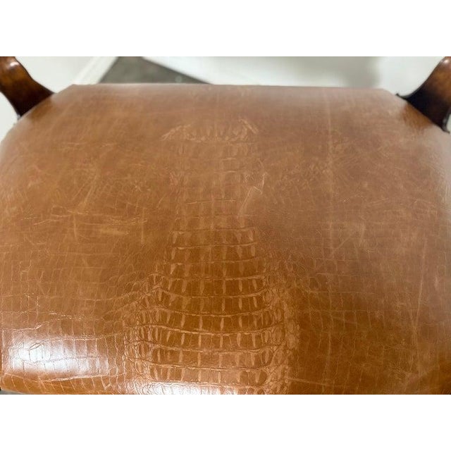 Pair of Spanish Revival Embossed Leather Benches For Sale - Image 10 of 10