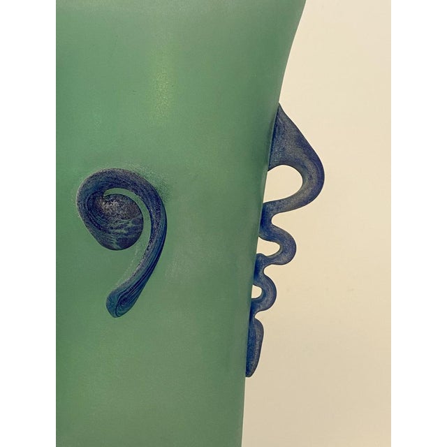 Vintage Frosted Glass Vase, 1980s For Sale - Image 4 of 5