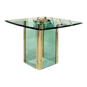 Pace Collection by Leon Rosen Vintage Brass & Glass Dining Room Table