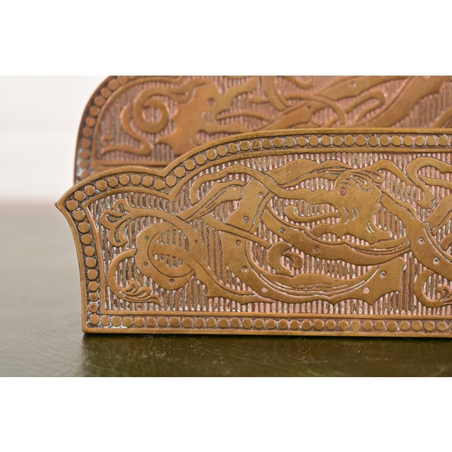 Metal Marshall Field & Co. Antique Viking Bronze Letter Rack, Circa 1910 For Sale - Image 7 of 11