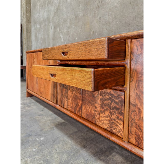 1970s Arthur Espenet Carpenter Apprentice Credenza - California Walnut (1975, Bolinas, Ca) For Sale - Image 9 of 12