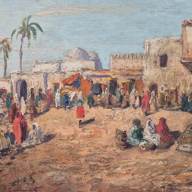 Mid 20th Century Original Orientalist Oil on Canvas Painting of Kairouan, Tunisia by F. Guinart - 20" X 16" For Sale - Image 4 of 9