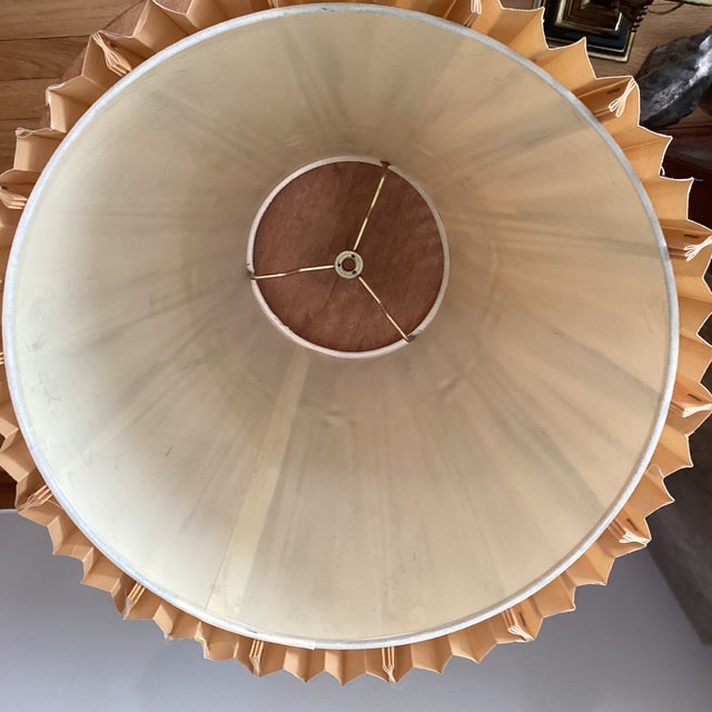 Vintage Original Rembrandt Masterpiece Brass & Metal Table Lamp, Pleated Shade For Sale - Image 10 of 12