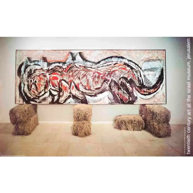 1987 Mario Merz 'Tiger' Contemporary Multicolor, Red, Purple, Blue, Brown Israel Offset Lithograph For Sale