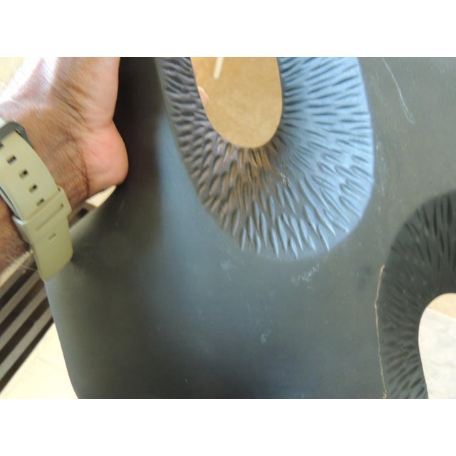 Mid-Century Modern Organic Matte Black Glazed Ceramic Vase Abstract design, two neck vase. Have been attributed to...