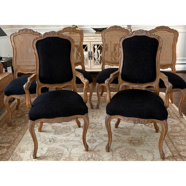 Dining Table With Set of 6 Country French Style Dining Chairs For Sale - Image 13 of 16
