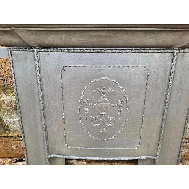 Grand Victorian Edwardian Cast Iron Combination Fireplace For Sale - Image 6 of 11