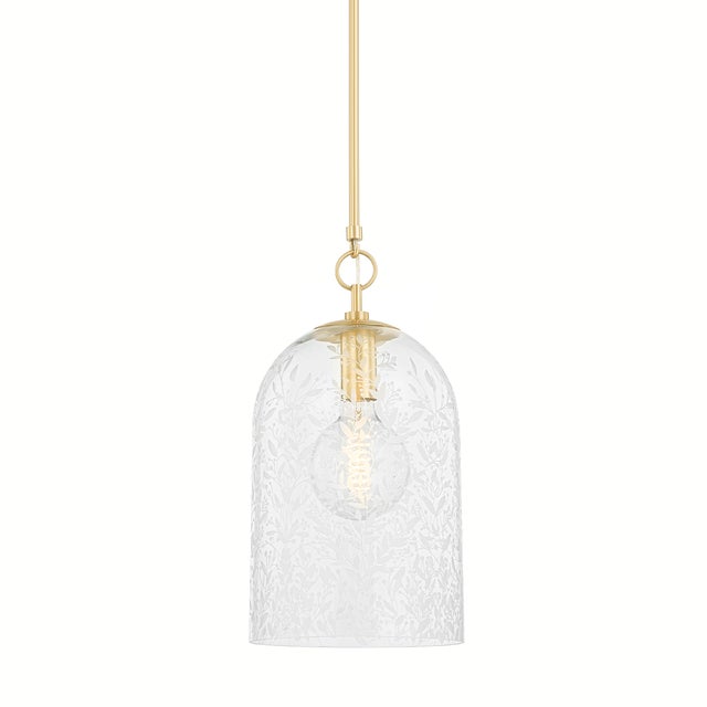 Hudson Valley Lighting Belleville 10 in. 1 Light Pendant in Aged Brass Finish For Sale