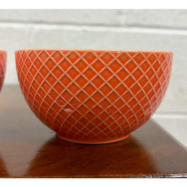 Pfaltzgraff Everyday Geometric Pattern Orange and Blue Rice Bowls ...