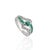 Contemporary Emerald and Diamond Bypass Ribbon Ring for Women, Size 7.5 For Sale - Image 6 of 13