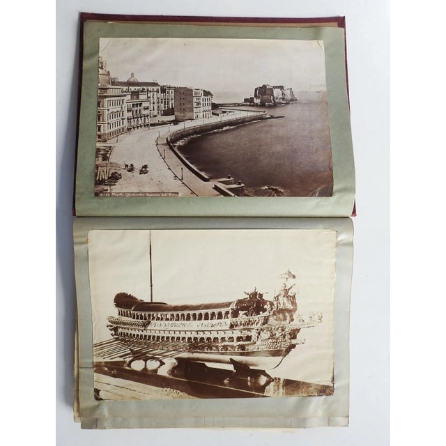 Burnt Umber Antique Bound Collection Grand Tour Albumen Photographs For Sale - Image 8 of 12