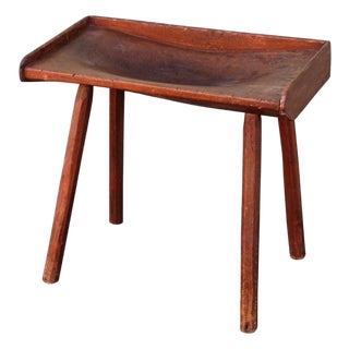 19th Century Butcher Block Side Table For Sale