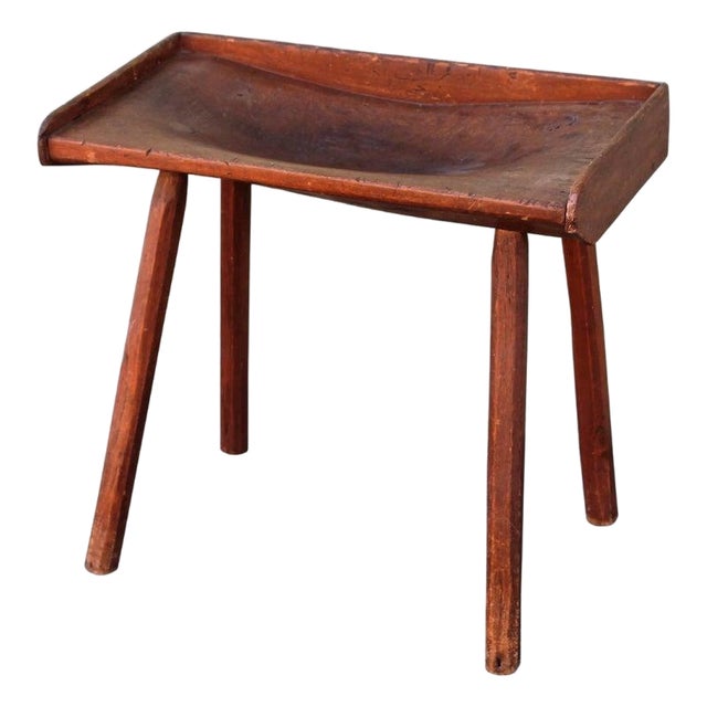 19th Century Butcher Block Side Table For Sale