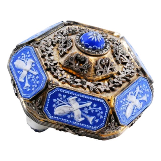 Silver Table Bell with Relief Mosaic Applications For Sale