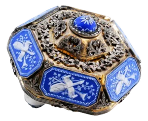 Silver Table Bell with Relief Mosaic Applications