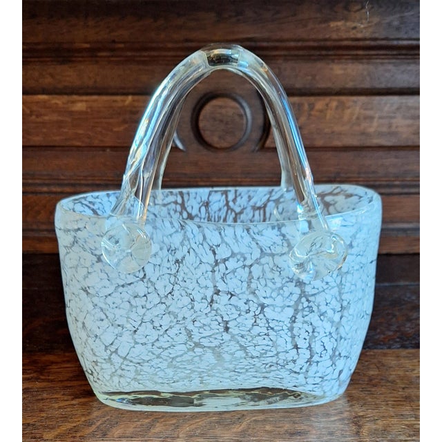 Glass Vintage Glass Handbag-Shaped Vase, 2000s For Sale - Image 7 of 7