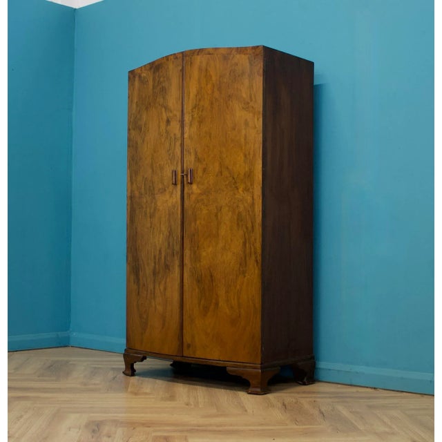 Art Deco Walnut Compact Wardrobe, 1930s For Sale - Image 3 of 10