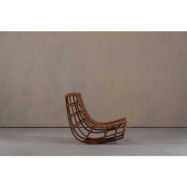 Mid-Century Modern Vintage Bamboo Slingback Lounge Chair, Germany, 1970s For Sale - Image 3 of 15