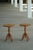 A beautiful pair of Danish modern pedestal side tables crafted in oak, circa 1960s. Each table features a round top...
