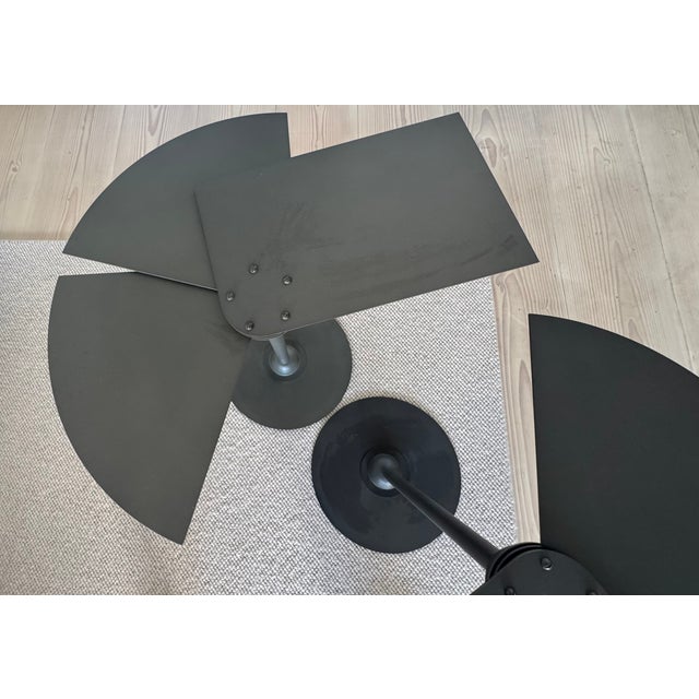 Fan-Shaped Side Tables by Pierre Chareau for Ecart International, 1990, Set of 2 For Sale - Image 4 of 11
