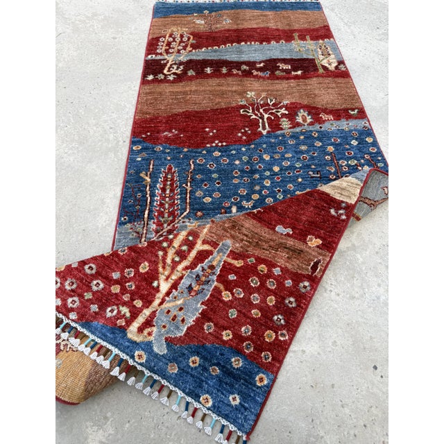 Red Persian Style Gabbeh Rug Runner, 02'08 X 06'08 For Sale - Image 11 of 11