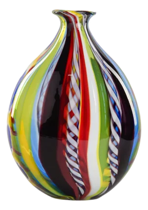 Vintage Multi Color Signed Fabiano Zanchi Murano Glass Vase