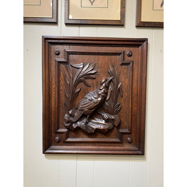 Wood 19th Century Black Forest Wall Panel Bird For Sale - Image 7 of 14