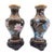 Chinese Jingfa Chinese Cloisonné Enamel Peony and Butterfly Vases on Wood Stands, Pair For Sale - Image 3 of 8