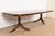 Baker Furniture Company Baker Furniture Style Georgian Banded Flame Mahogany Double Pedestal Extension Dining Table, Newly Refinished For Sale - Image 4 of 12