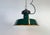 French Industrial Dark Green Enamel Factory Pendant Lamp, 1960s For Sale - Image 11 of 18