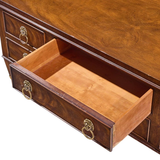 Ej Victor Burlwood and Walnut Lion Head Handle Coffee Table For Sale - Image 9 of 11