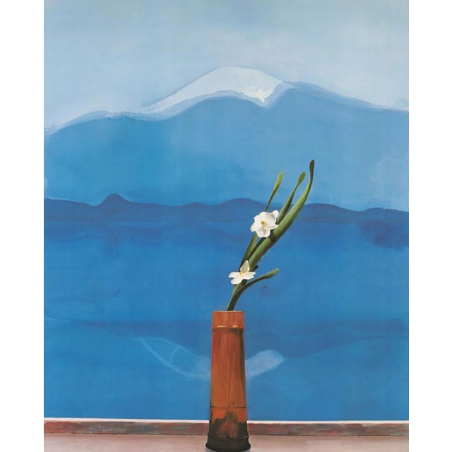 Contemporary David Hockney Mt. Fuji and Flowers Official Exhbition Poster For Sale - Image 3 of 3