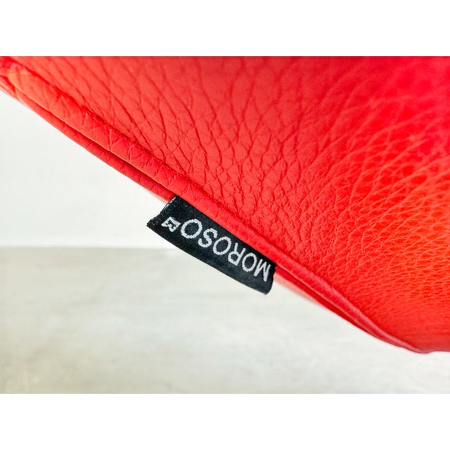 Moroso Swivel Leather Armchair in Red from Patricia Urquiola For Sale - Image 10 of 11