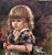 Realism Franco Rispoli, Little Girl with Flowers Basket, Circa 1975 For Sale - Image 3 of 8