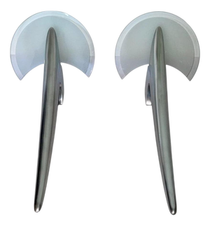 Model Alien Wall Sconces in Polished Cast Aluminum and Glass Shades by Joan Auge for Taller Uno, Set of 2