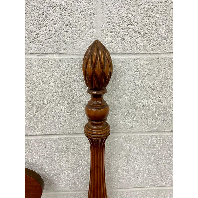 Vintage Twin Size Maple Four Poster Bed With Pinecone Pineapple Finials