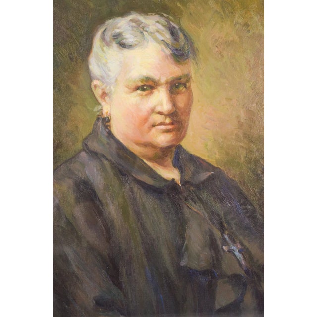 Anonymous, Portrait of a Lady, Early 20th Century, Oil on Canvas For Sale - Image 5 of 14