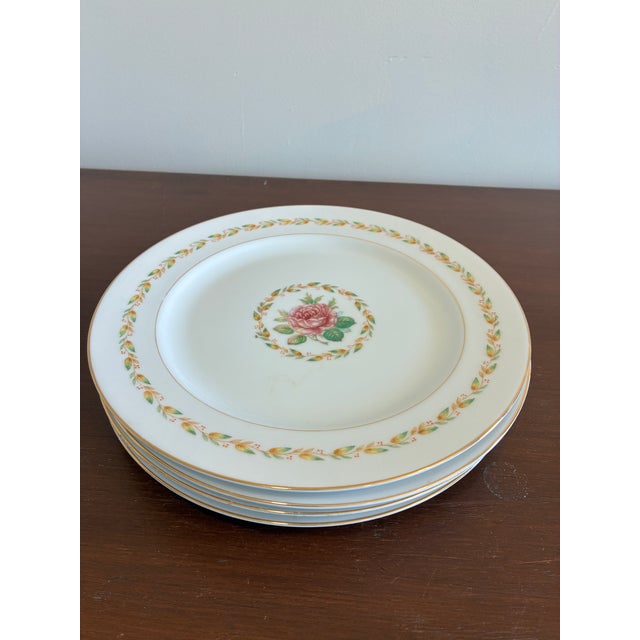 Rose 1940s Mikado Laurel Pattern Rose Dinner Plates – Set of 4 For Sale - Image 8 of 15