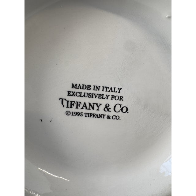1995 Tiffany & Co. Italian Green & White Leaf Ceramic Cachepot Planter For Sale - Image 12 of 13
