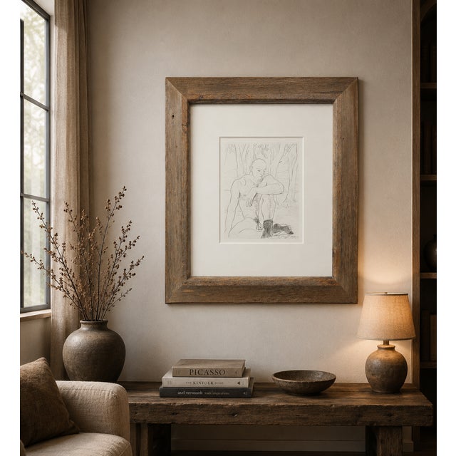 Figurative Seated Figure — Signed Studio Drawing by Ricardo Cinalli (2001) For Sale - Image 3 of 4