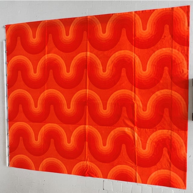 Orange Large Vintage Wave Textile Mira-X Wall Decoration Panel by Verner Panton, 1970s For Sale - Image 8 of 9